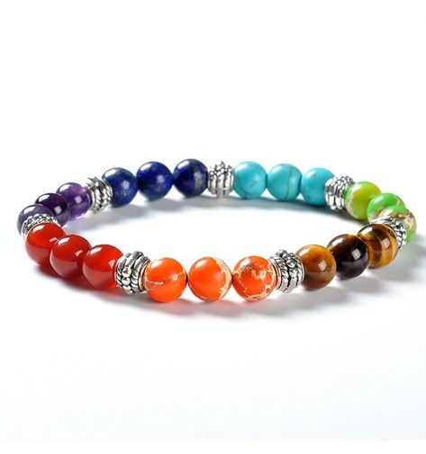 7 Chakra Healing Crystal Bracelet - Rudraksham0m7 Chakra Healing Crystal BraceletRudraksham0m
