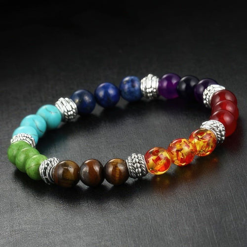 7 Chakra Healing Crystal Bracelet - Rudraksham0m7 Chakra Healing Crystal BraceletRudraksham0m