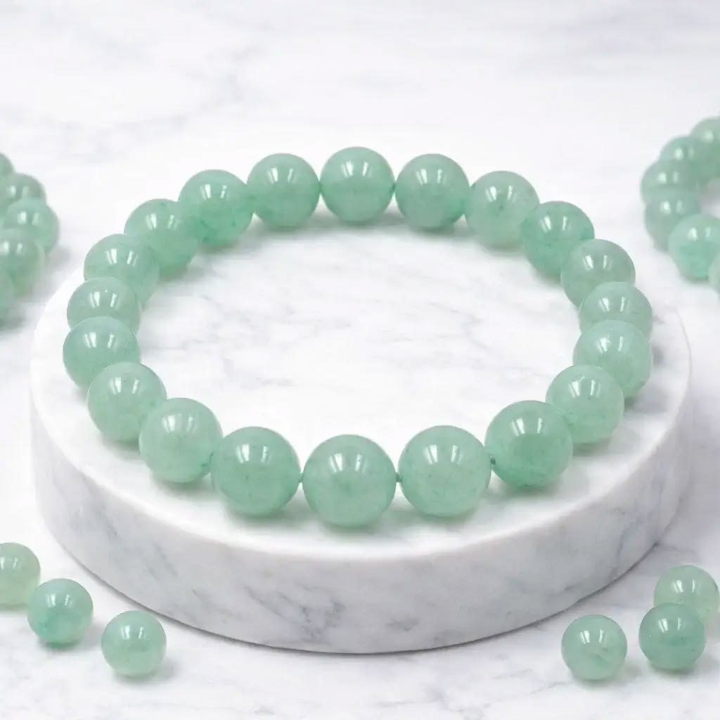 Natural Green Aventurine Luck & Prosperity Bracelet - Rudraksham0mNatural Green Aventurine Luck & Prosperity BraceletRudraksham0m