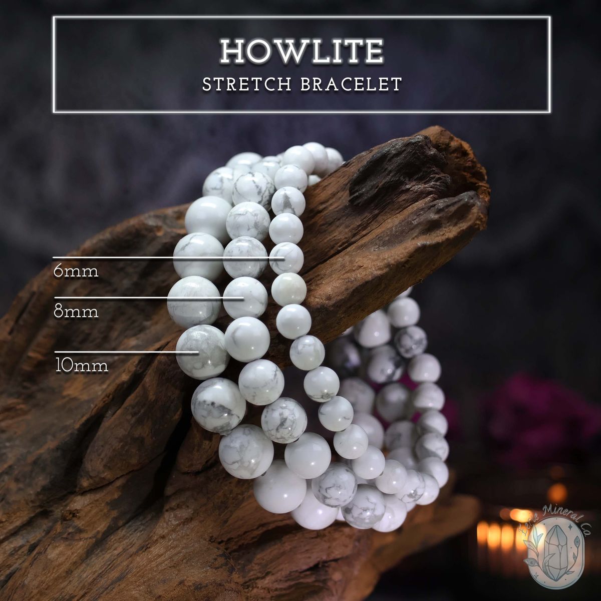 Natural Howlite Crystal Calming & Sleep Bracelet - Rudraksham0mNatural Howlite Crystal Calming & Sleep BraceletRudraksham0m