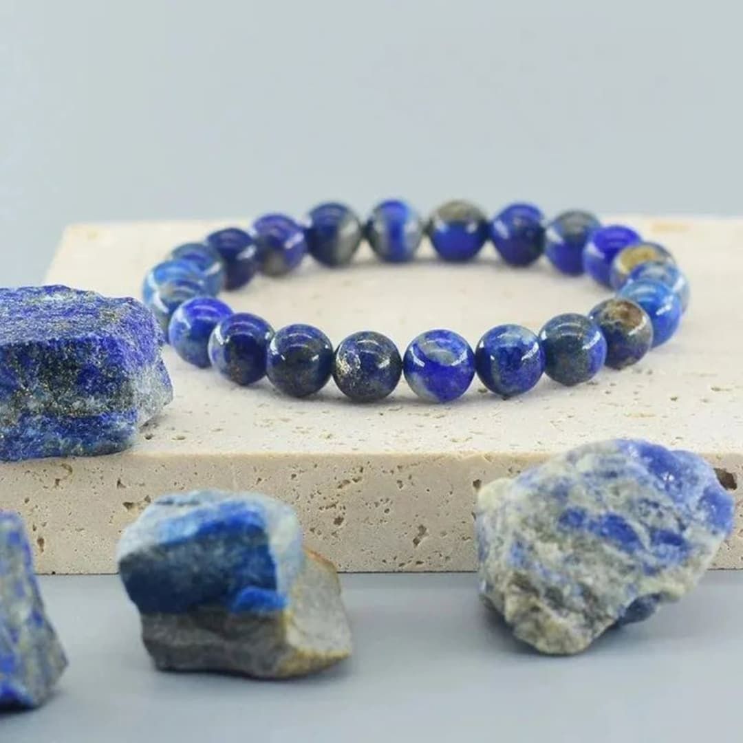 Natural Lapis Lazuli Crystal Wisdom & Truth Bracelet - Rudraksham0mNatural Lapis Lazuli Crystal Wisdom & Truth BraceletRudraksham0m