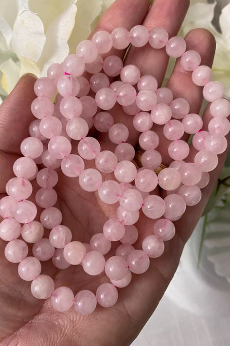 Natural Rose Quartz Crystal Love & Healing Bracelet - Rudraksham0mNatural Rose Quartz Crystal Love & Healing BraceletRudraksham0m