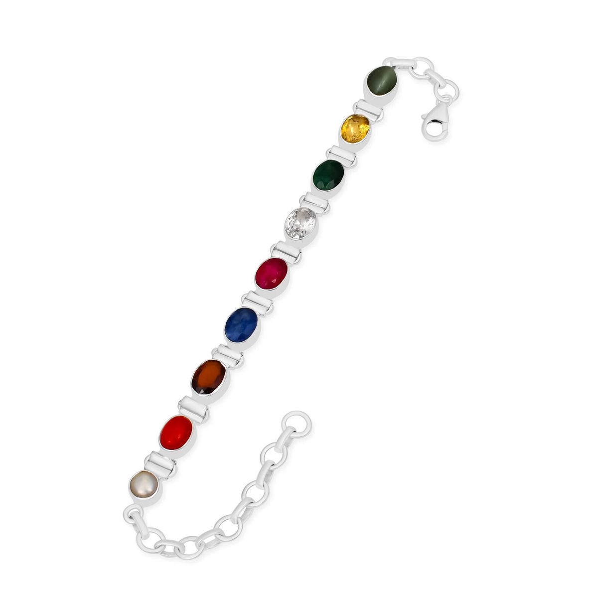 Navratan Nine Gemstone Astrological Bracelet - Rudraksham0mNavratan Nine Gemstone Astrological BraceletRudraksham0m